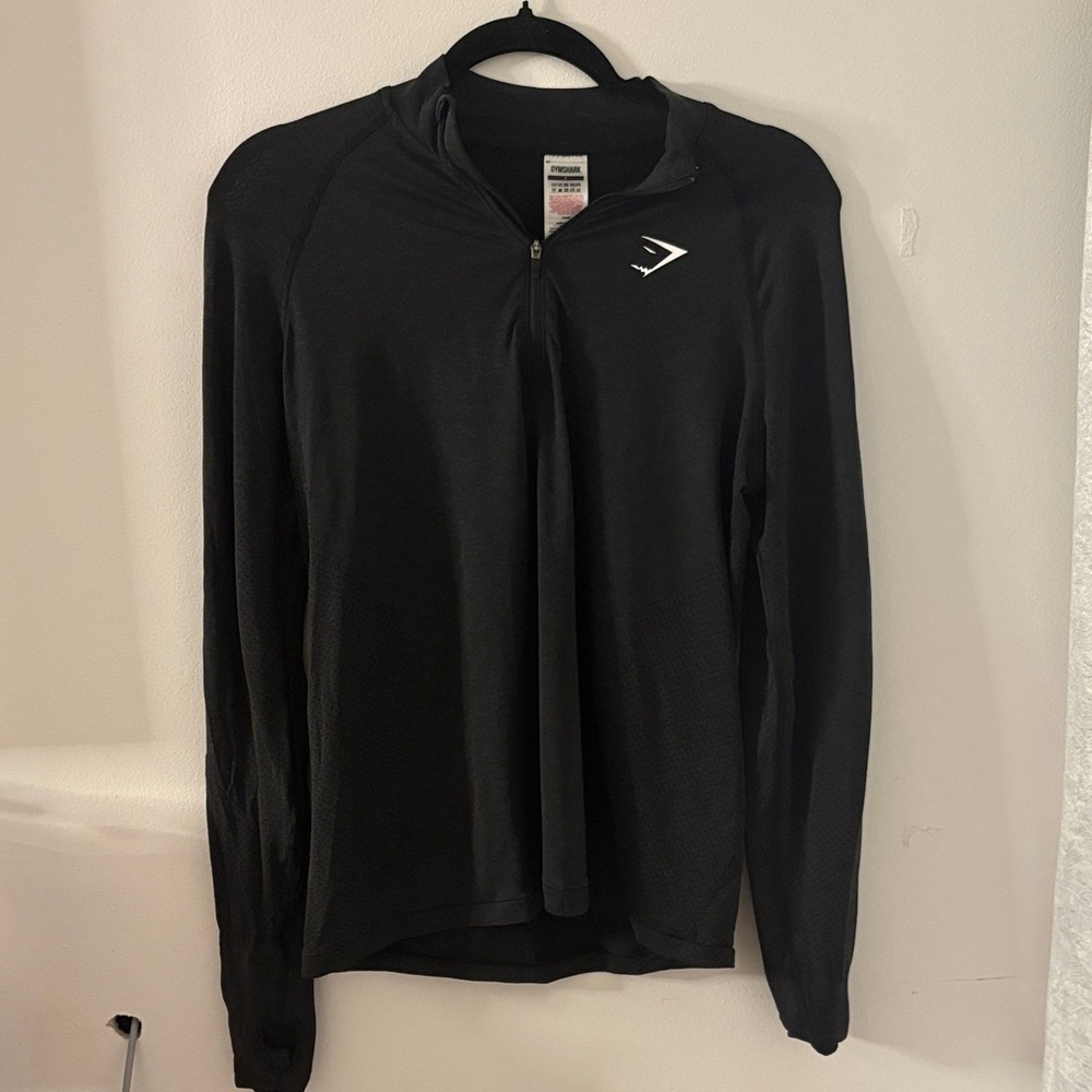 Gymshark Black Long Sleeve Top Quarter Zip